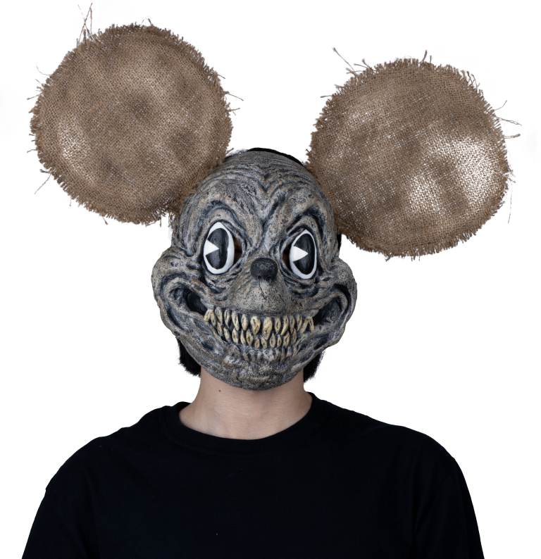 Máscara Tenebroso Ratón Pege - Disfraz de Látex, Yute para Halloween y Día de Muertos