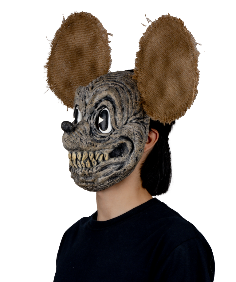 Máscara Tenebroso Ratón Pege - Disfraz de Látex, Yute para Halloween y Día de Muertos
