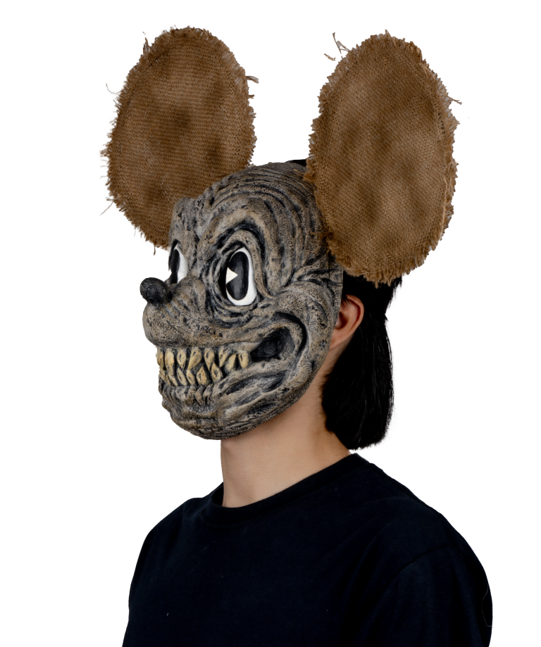 Máscara Tenebroso Ratón Pege - Disfraz de Látex, Yute para Halloween y Día de Muertos