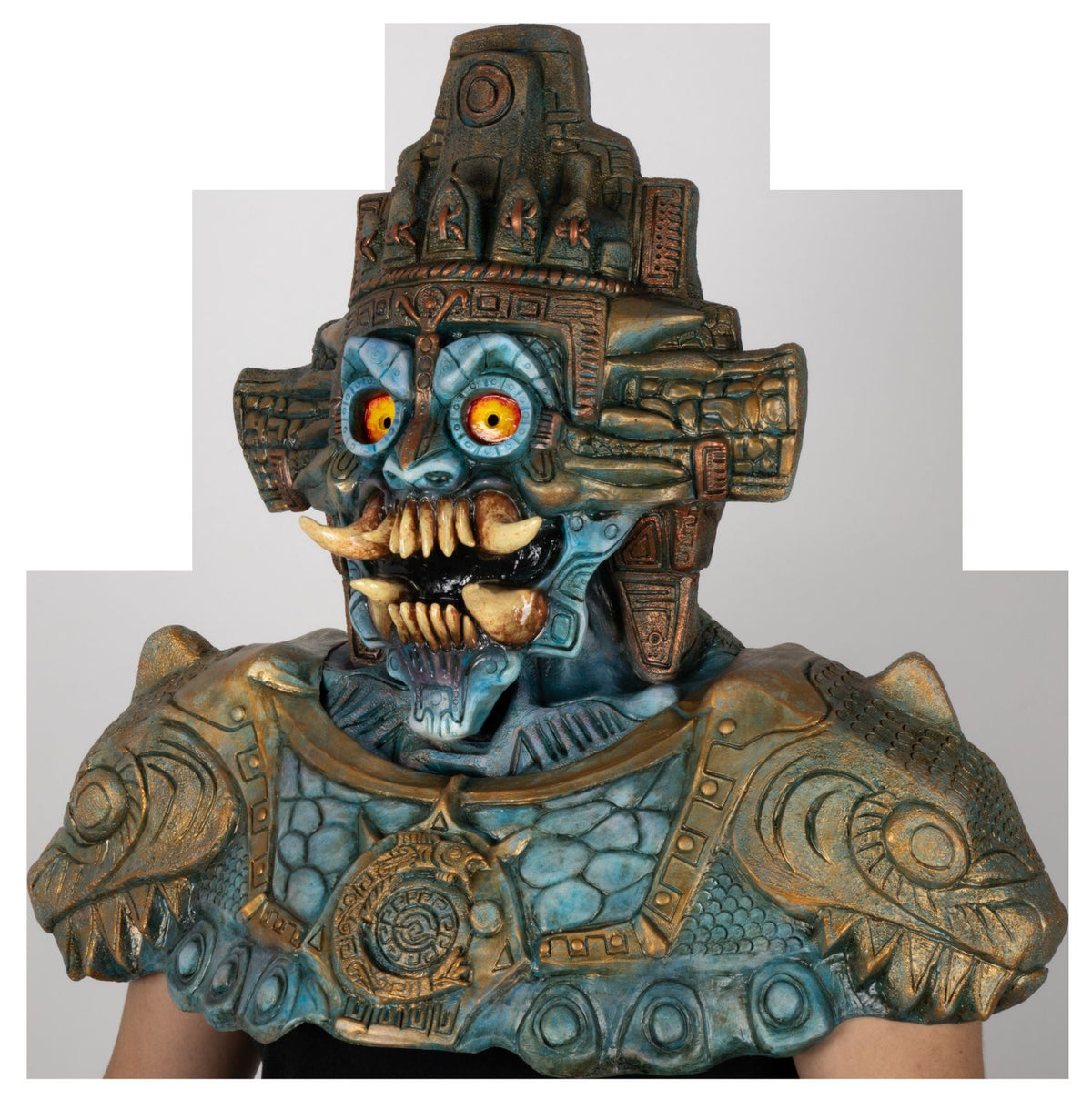 Máscara Tláloc Disfraz Kit Ghoulish - Disfraz de Látex para Halloween y Día de Muertos