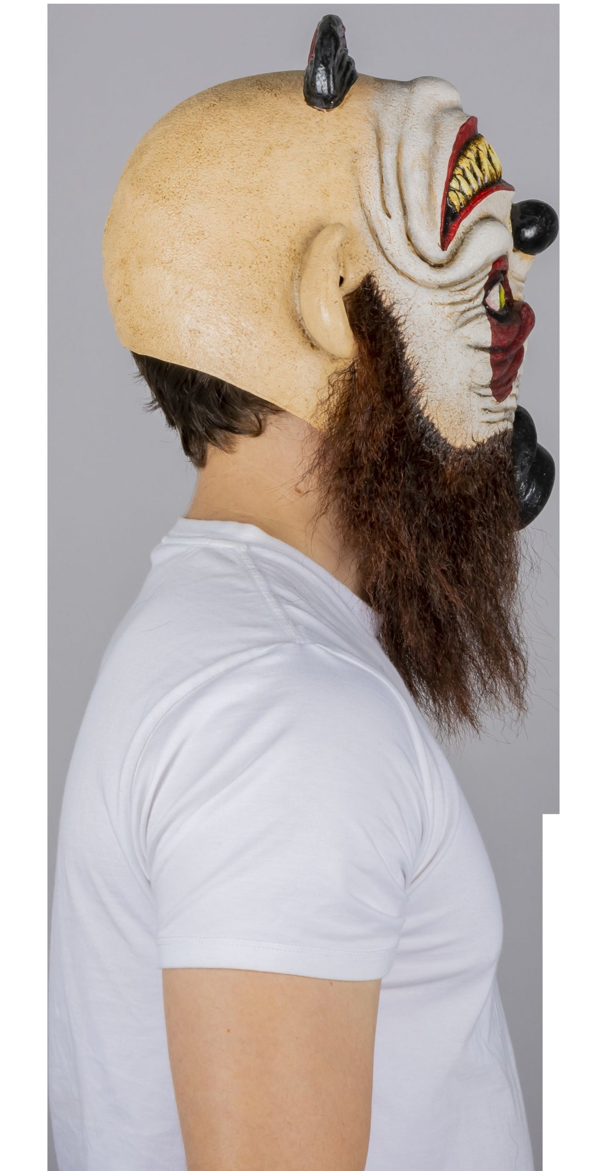 Máscara Upside Grin Payaso Ghoulish - Disfraz de Látex, Kankalon para Halloween y Día de Muertos