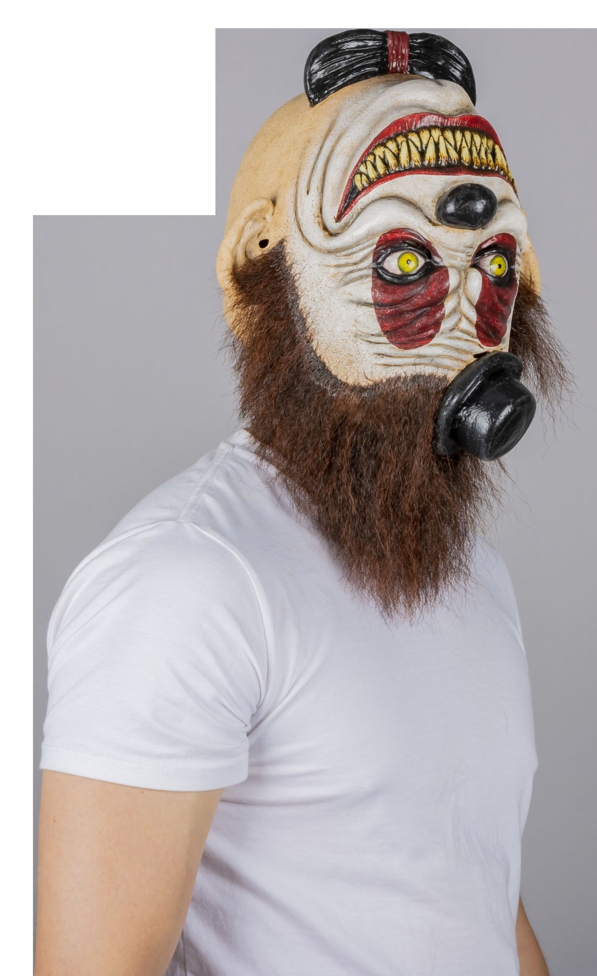 Máscara Upside Grin Payaso Ghoulish - Disfraz de Látex, Kankalon para Halloween y Día de Muertos
