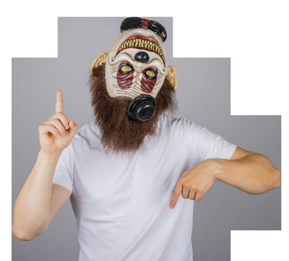 Máscara Upside Grin Payaso Ghoulish - Disfraz de Látex, Kankalon para Halloween y Día de Muertos