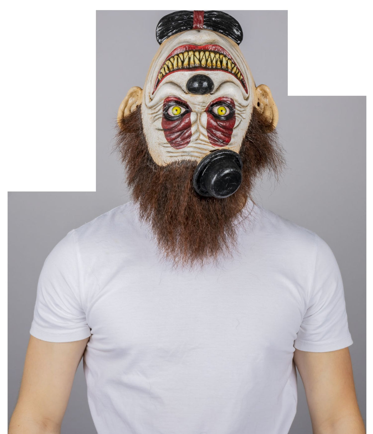 Máscara Upside Grin Payaso Ghoulish - Disfraz de Látex, Kankalon para Halloween y Día de Muertos