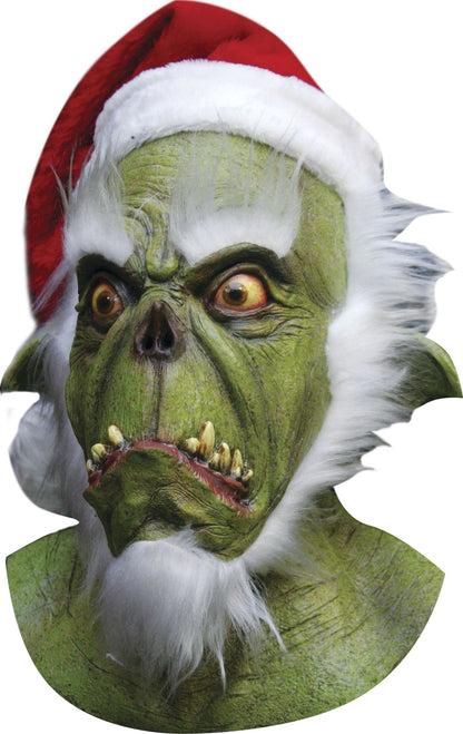 Máscara Verde Santa Ghoulish - Disfraz de Látex, Peluche para Halloween y Día de Muertos