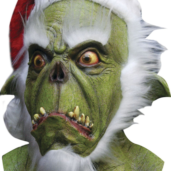 Máscara Verde Santa Ghoulish - Disfraz de Látex, Peluche para Halloween y Día de Muertos