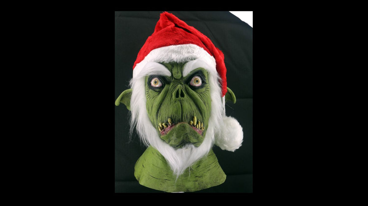 Máscara Verde Santa Ghoulish - Disfraz de Látex, Peluche para Halloween y Día de Muertos