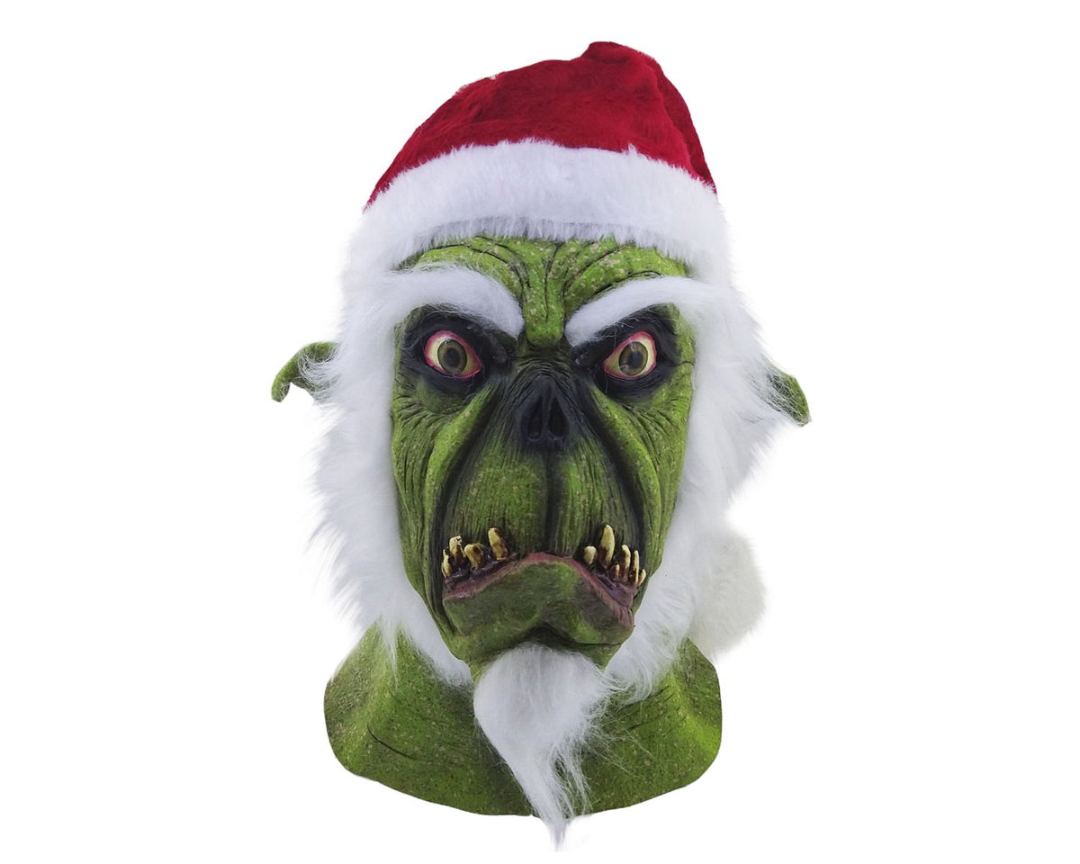 Máscara Verde Santa Ghoulish - Disfraz de Látex, Peluche para Halloween y Día de Muertos
