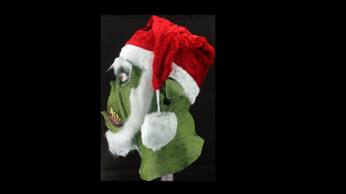 Máscara Verde Santa Ghoulish - Disfraz de Látex, Peluche para Halloween y Día de Muertos