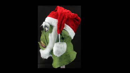 Máscara Verde Santa Ghoulish - Disfraz de Látex, Peluche para Halloween y Día de Muertos