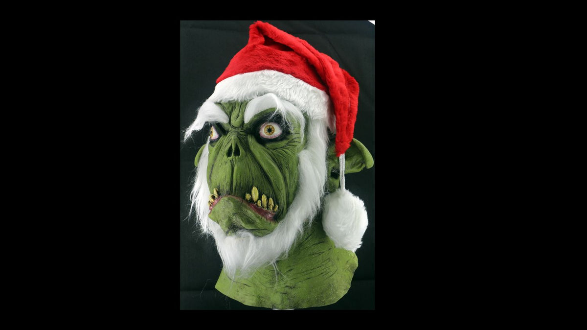 Máscara Verde Santa Ghoulish - Disfraz de Látex, Peluche para Halloween y Día de Muertos