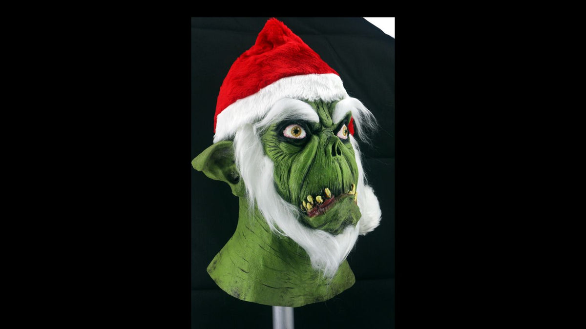 Máscara Verde Santa Ghoulish - Disfraz de Látex, Peluche para Halloween y Día de Muertos