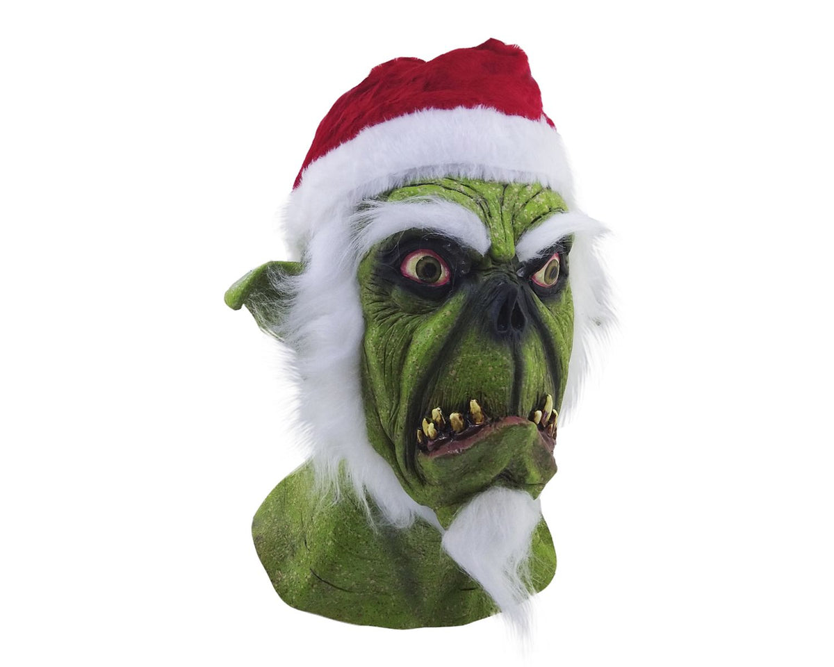 Máscara Verde Santa Ghoulish - Disfraz de Látex, Peluche para Halloween y Día de Muertos