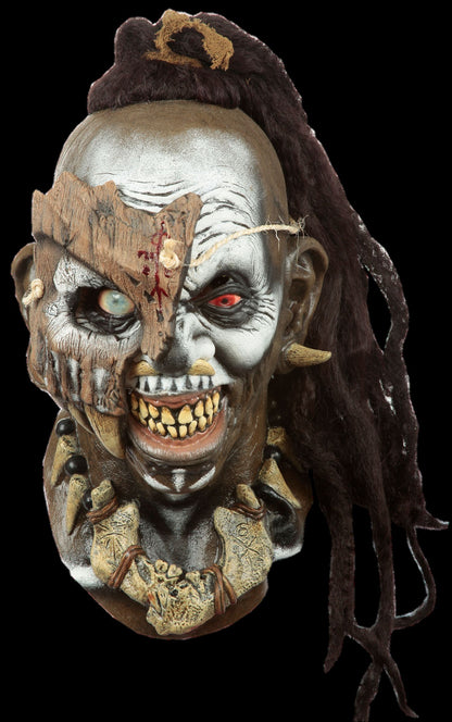 Máscara Vudú Houngan Ghoulish - Disfraz de Látex, Kanekalon para Halloween y Día de Muertos