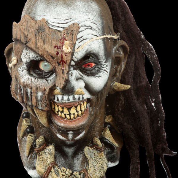 Máscara Vudú Houngan Ghoulish - Disfraz de Látex, Kanekalon para Halloween y Día de Muertos