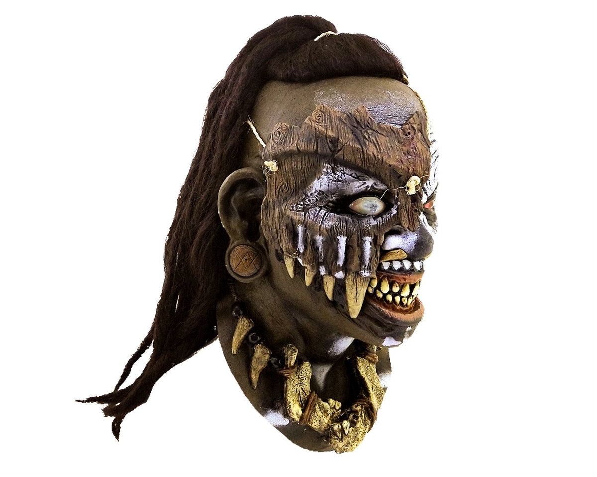 Máscara Vudú Houngan Ghoulish - Disfraz de Látex, Kanekalon para Halloween y Día de Muertos