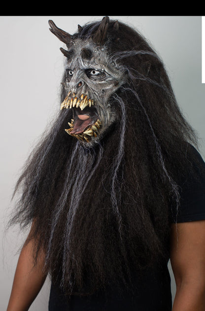 Máscara Wendigo Ghoulish - Disfraz de Látex, Kanekalon para Halloween y Día de Muertos