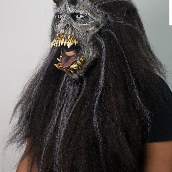 Máscara Wendigo Ghoulish - Disfraz de Látex, Kanekalon para Halloween y Día de Muertos
