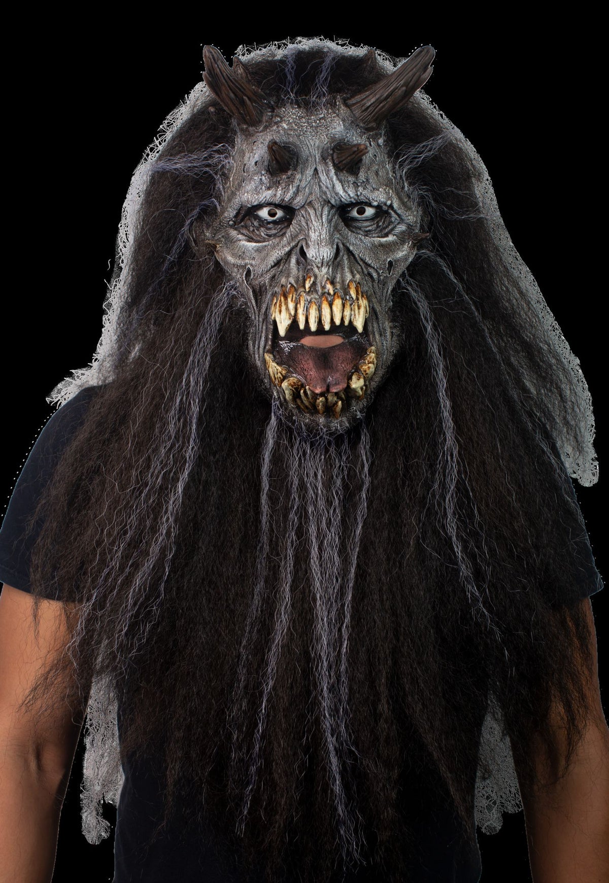 Máscara Wendigo Ghoulish - Disfraz de Látex, Kanekalon para Halloween y Día de Muertos