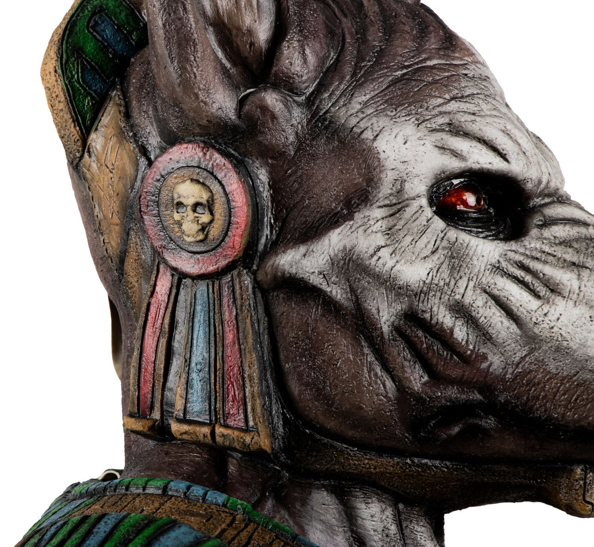 Máscara Xolotl Ghoulish - Disfraz de Látex para Halloween y Día de Muertos