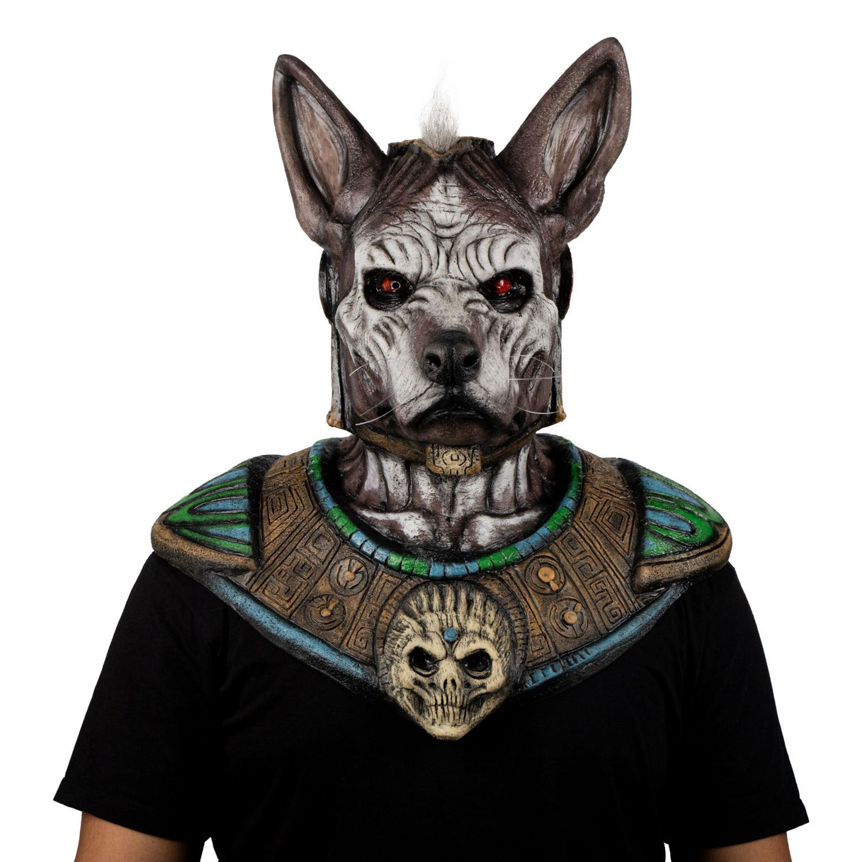 Máscara Xolotl Ghoulish - Disfraz de Látex para Halloween y Día de Muertos