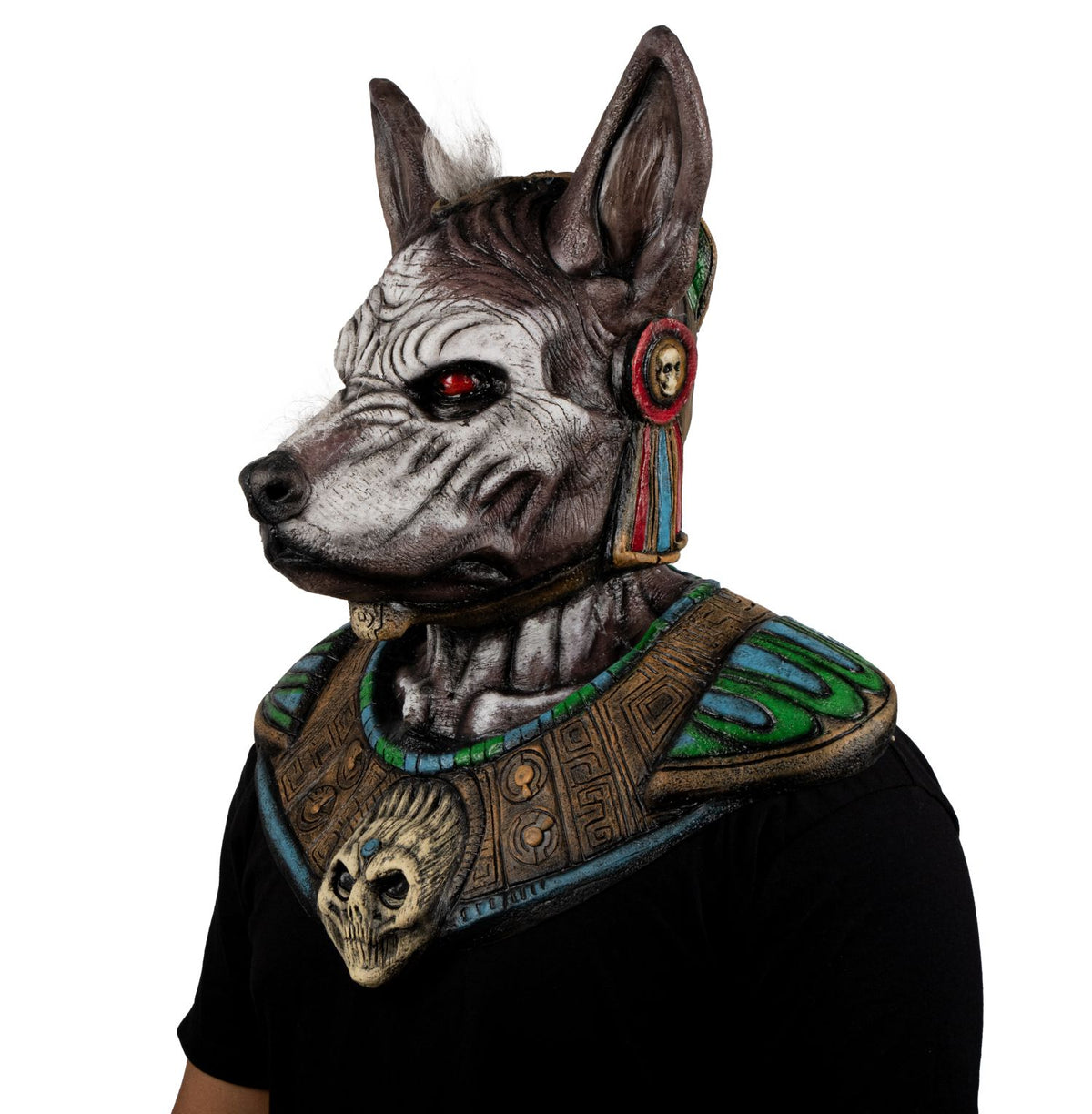 Máscara Xolotl Ghoulish - Disfraz de Látex para Halloween y Día de Muertos