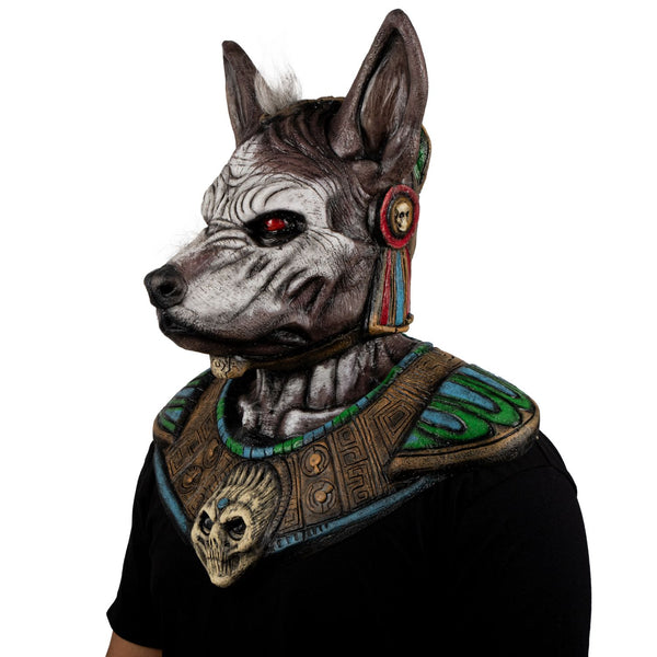 Máscara Xolotl Ghoulish - Disfraz de Látex para Halloween y Día de Muertos