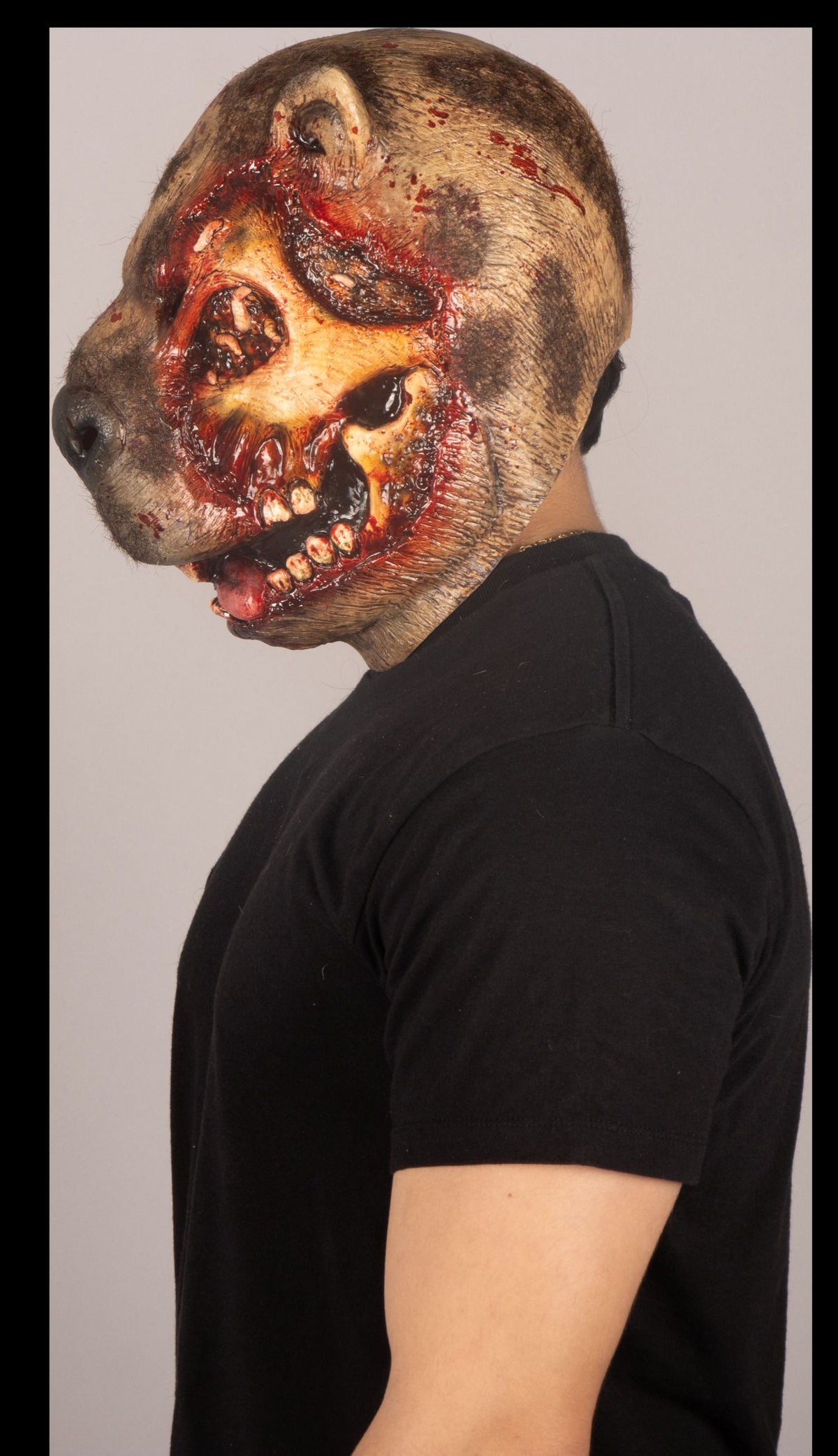 Máscara Zombi Capybara Ghoulish - Disfraz de Látex, Kanekalon para Halloween y Día de Muertos