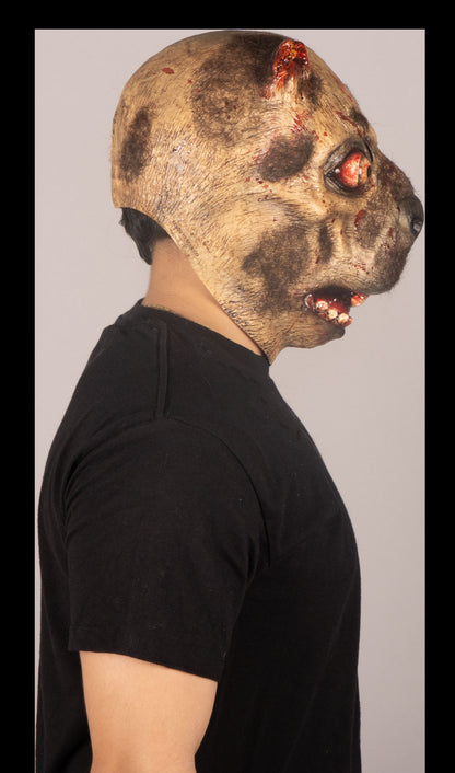 Máscara Zombi Capybara Ghoulish - Disfraz de Látex, Kanekalon para Halloween y Día de Muertos