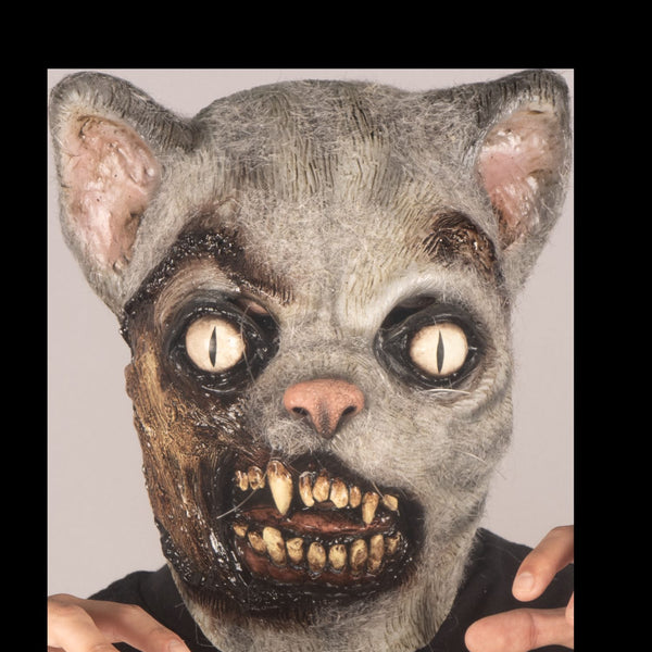 Máscara Zombi Gato Ghoulish - Disfraz de Látex, Kanekalon para Halloween y Día de Muertos