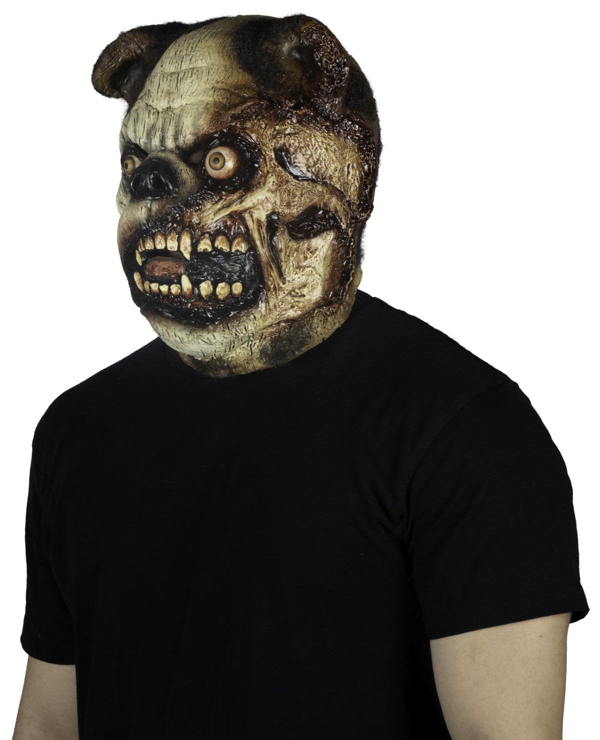 Máscara Zombi Pug Ghoulish - Disfraz de Látex, Kanekalon para Halloween y Día de Muertos