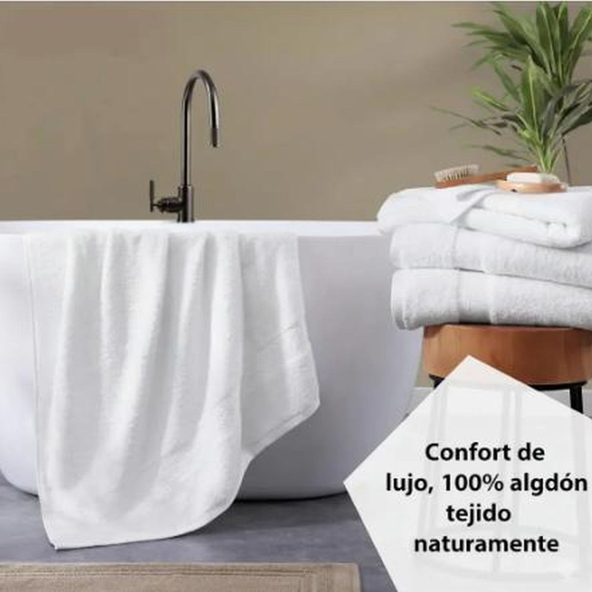 Toalla Blanca de 76x137 cm - Ideales para Spa, Salon de belleza, Hotel, Gym, Hogar